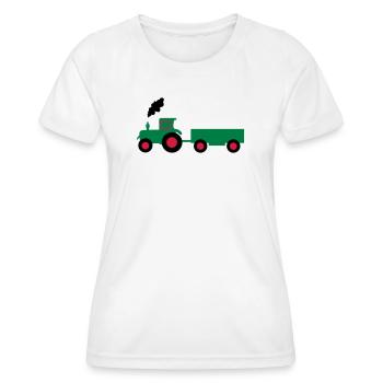 traktor trecker anhaenger - Frauen Funktions-T-Shirt - Weiß - Vorne - AI Model Female 172 dark (172cm)