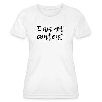 Je ne suis pas content - Script manuscrit émotionnel - T-shirt sport Femme - blanc - Devant - AI Model Female 172 dark (172cm)
