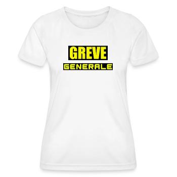 Grève générale - T-shirt sport Femme - blanc - Devant - AI Model Female 172 dark (172cm)