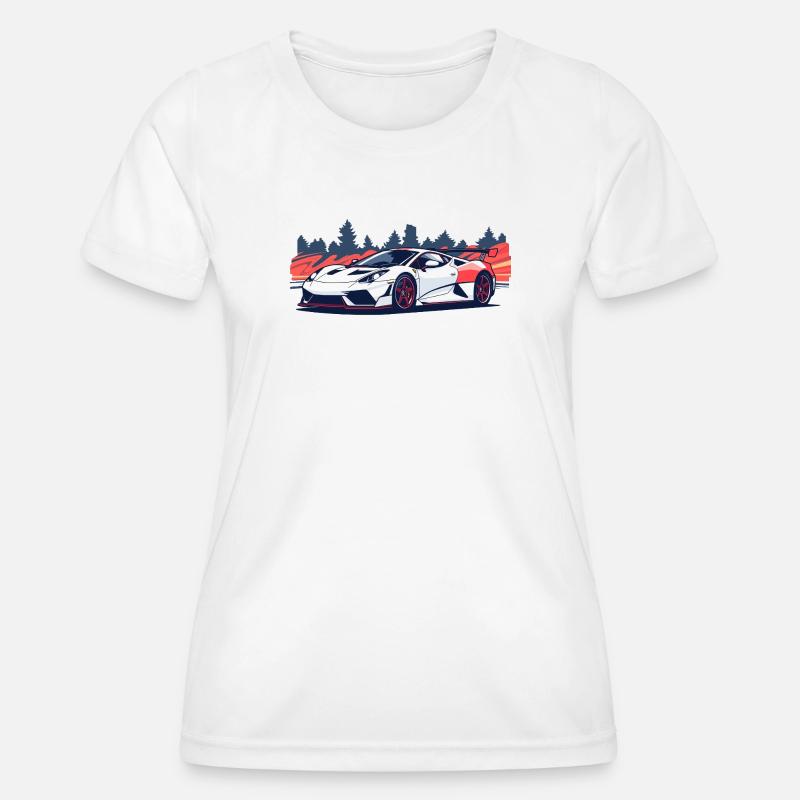 Racing supercar with a red accent - Women's Functional T-Shirt - white