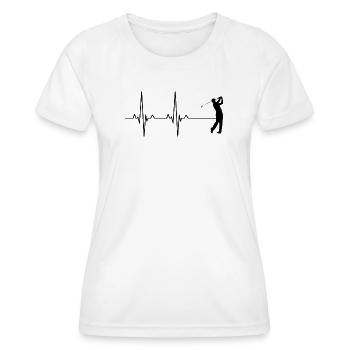 Golf Heartbeat Golfing Frauen - Frauen Funktions-T-Shirt - Weiß - Vorne - AI Model Female 172 dark (172cm)