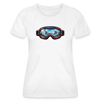  Skibrille Landschaft - Frauen Funktions-T-Shirt - Weiß - Vorne - AI Model Female 172 dark (172cm)