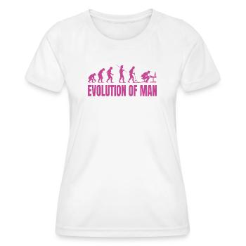 Evolution of Man Programmierer Informatik pink - Frauen Funktions-T-Shirt - Weiß - Vorne - AI Model Female 172 dark (172cm)