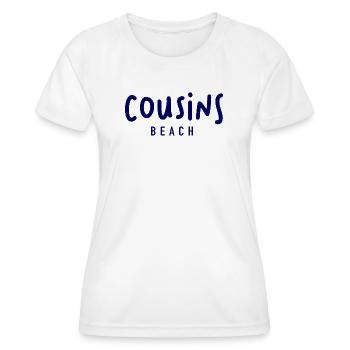 Cousins Beach – Sommer, Sonne & Erinnerungen - Frauen Funktions-T-Shirt - Weiß - Vorne - AI Model Female 172 dark (172cm)