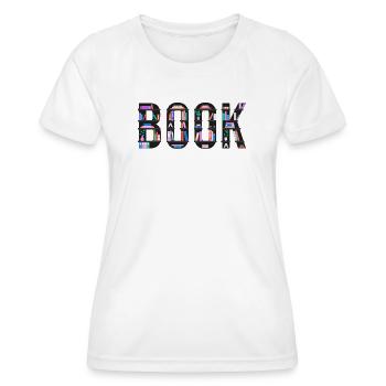 Dinkelbuch mit Bücherregalen, Lesen und Literat - Frauen Funktions-T-Shirt - Weiß - Vorne - AI Model Female 172 dark (172cm)