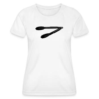 Silhouette des pinces barbecue - T-shirt sport Femme - blanc - Devant - AI Model Female 172 dark (172cm)