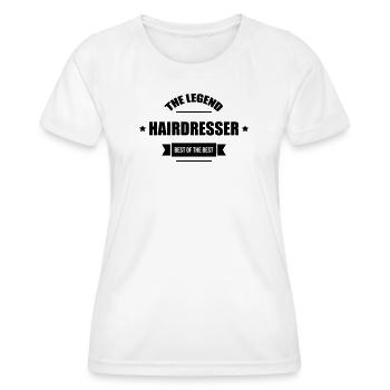 Coiffeur - Coiffeuse - Coiffure - T-shirt sport Femme - blanc - Devant - AI Model Female 172 dark (172cm)
