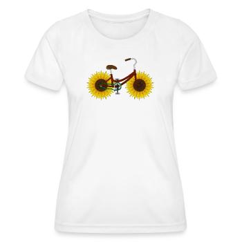 Sonnenblume Lustig Fahrrad - Frauen Funktions-T-Shirt - Weiß - Vorne - AI Model Female 172 dark (172cm)