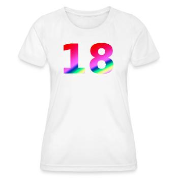 oberteile geburtstag, 18 rosatöne farbverlauf - Frauen Funktions-T-Shirt - Weiß - Vorne - AI Model Female 172 dark (172cm)