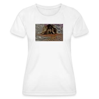 Lavafall am Küstenstrand - Frauen Funktions-T-Shirt - Weiß - Vorne - AI Model Female 172 dark (172cm)