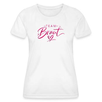 Team Braut Pink Herz Logo - Frauen Funktions-T-Shirt - Weiß - Vorne - AI Model Female 172 dark (172cm)