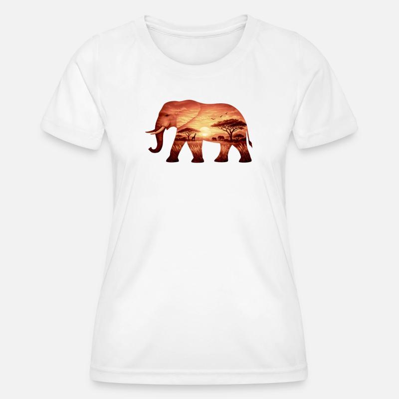 Elephant on Savannah - Women's Functional T-Shirt - white