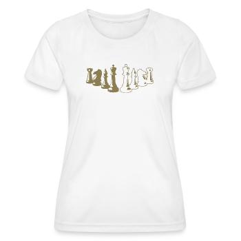 Échiquier en silhouette minimaliste - T-shirt sport Femme - blanc - Devant - AI Model Female 172 dark (172cm)