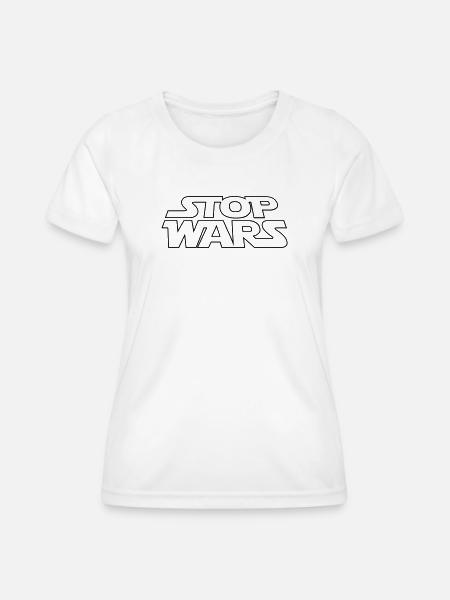 Kriegsgegner Stop Wars - Frauen Funktions-T-Shirt - Weiß