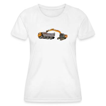 Bagger belädt LKW - Frauen Funktions-T-Shirt - Weiß - Vorne - AI Model Female 172 dark (172cm)