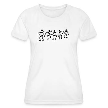 tanzende Noten - Frauen Funktions-T-Shirt - Weiß - Vorne - AI Model Female 172 dark (172cm)