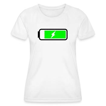 Battery charging - Women's Functional T-Shirt - white - Front - AI Model Female 172 dark (172cm)