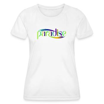 Conception du scénario Paradise Rainbow - T-shirt sport Femme - blanc - Devant - AI Model Female 172 dark (172cm)