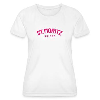 St. Moritz - Suisse - Schweiz - Swiss - Frauen Funktions-T-Shirt - Weiß - Vorne - AI Model Female 172 dark (172cm)