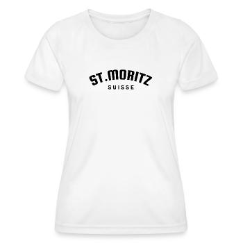 St. Moritz - Suisse - Schweiz - Swiss - Frauen Funktions-T-Shirt - Weiß - Vorne - AI Model Female 172 dark (172cm)