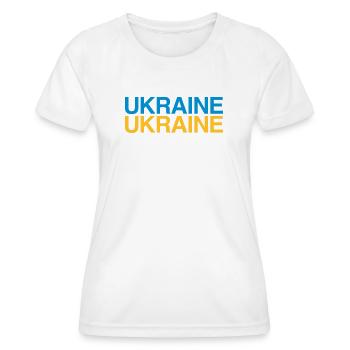 UKRAINE Ukrainian flag - Women's Functional T-Shirt - white - Front - AI Model Female 172 dark (172cm)