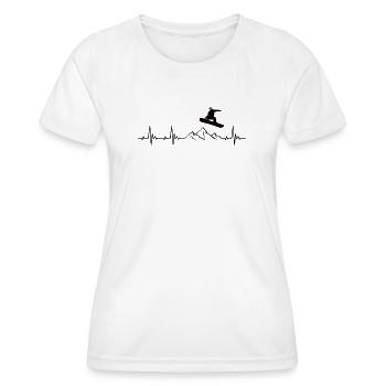 Snowboarding heartbeat snowboarder gift - Women's Functional T-Shirt - white - Front - AI Model Female 172 dark (172cm)