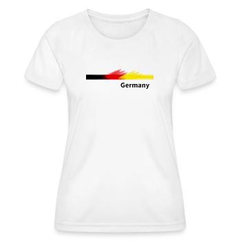Art au pinceau du drapeau allemand - T-shirt sport Femme - blanc - Devant - AI Model Female 172 dark (172cm)
