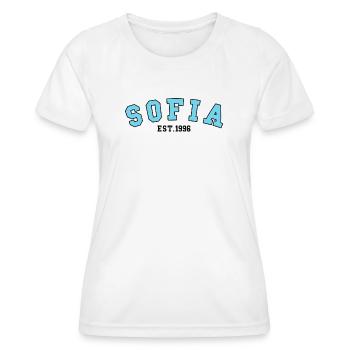 Sofia gegründet 1996 - Frauen Funktions-T-Shirt - Weiß - Vorne - AI Model Female 172 dark (172cm)