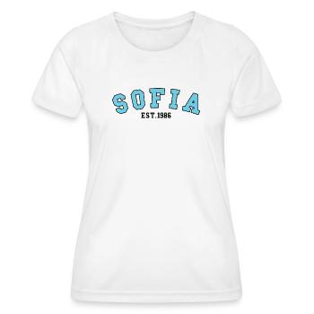 Sofia gegründet 1986 - Frauen Funktions-T-Shirt - Weiß - Vorne - AI Model Female 172 dark (172cm)