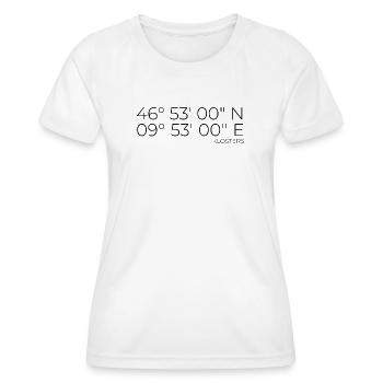 Coordonnées Klosters, Grisons, Suisse - T-shirt sport Femme - blanc - Devant - AI Model Female 172 dark (172cm)