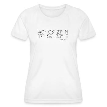 Coordinates: Galipoli, Apulia, Italy - Women's Functional T-Shirt - white - Front - AI Model Female 172 dark (172cm)