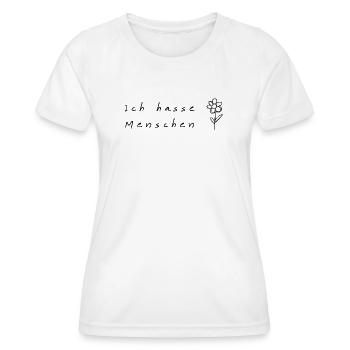 Ich hasse Menschen - Frauen Funktions-T-Shirt - Weiß - Vorne - AI Model Female 172 dark (172cm)