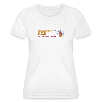 112 Lizenz zum Löschen - Feuerwehr - Frauen Funktions-T-Shirt - Weiß - Vorne - AI Model Female 172 dark (172cm)
