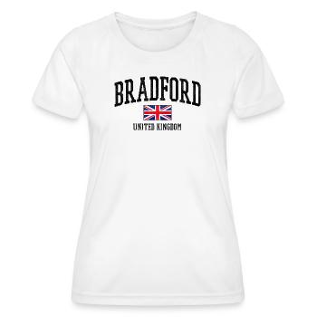 Bradford Flaggen-Shirt – UK Stadtmotiv - Frauen Funktions-T-Shirt - Weiß - Vorne - AI Model Female 172 dark (172cm)
