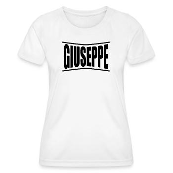t-shirt Giuseppe t-shirt gift idea - Women's Functional T-Shirt - white - Front - AI Model Female 172 dark (172cm)