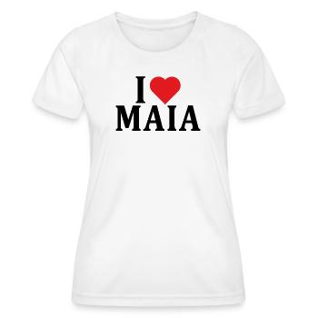 T-Shirt Name I love Maia Geschenkidee T-Shirt - Frauen Funktions-T-Shirt - Weiß - Vorne - AI Model Female 172 dark (172cm)