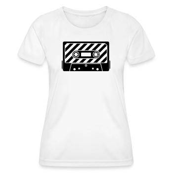 Cassette Retro Mixtape – Music Cult Motif - Women's Functional T-Shirt - white - Front - AI Model Female 172 dark (172cm)