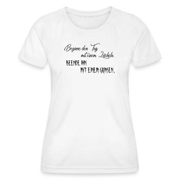 Commencer la journée - T-shirt sport Femme - blanc - Devant - AI Model Female 172 dark (172cm)
