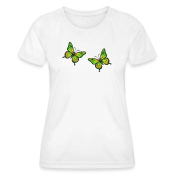 Glowing butterflies - Women's Functional T-Shirt - white - Front - AI Model Female 172 dark (172cm)
