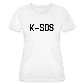 K-sos (Sozialfall) Typo schwarz - Frauen Funktions-T-Shirt - Weiß - Vorne - AI Model Female 172 dark (172cm)