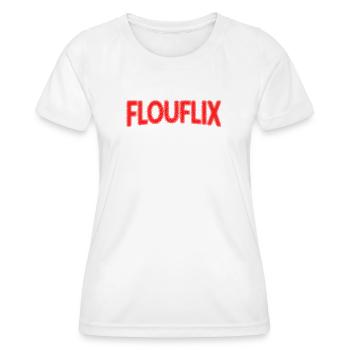 Flouflix Motif  Humour Parodie Logo - T-shirt sport Femme - blanc - Devant - AI Model Female 172 dark (172cm)