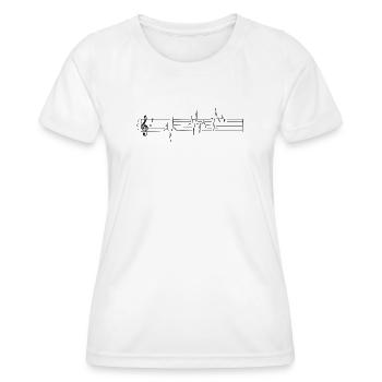 Musique Partitions Notes Battements de cœur Musiciens - T-shirt sport Femme - blanc - Devant - AI Model Female 172 dark (172cm)