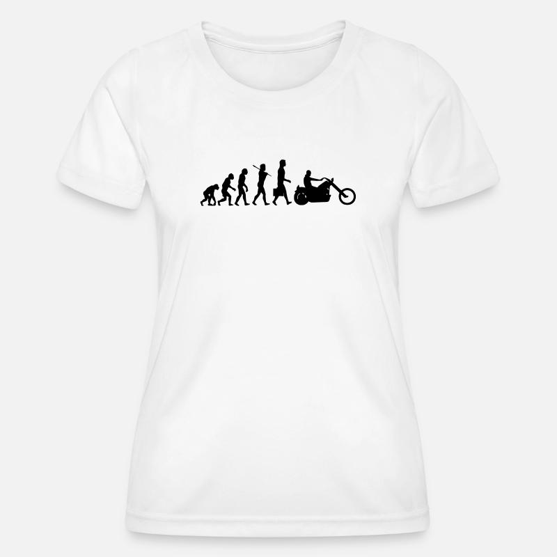 evolution_chopper - Frauen Funktions-T-Shirt - Weiß