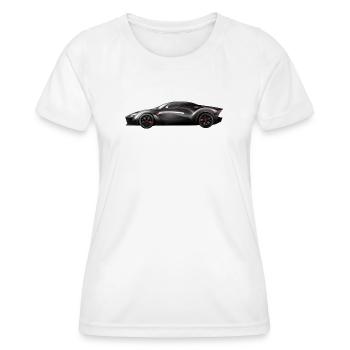 Schwarz glänzendes Supersportwagen-Design - Frauen Funktions-T-Shirt - Weiß - Vorne - AI Model Female 172 dark (172cm)