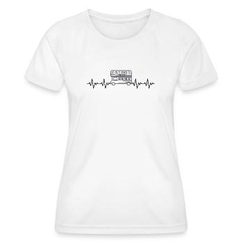 London Doppedecker Bus ECG Heartbeat - Women's Functional T-Shirt - white - Front - AI Model Female 172 dark (172cm)