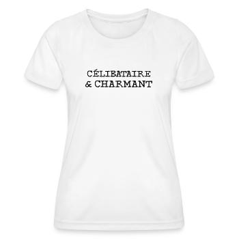 Célibataire et Charmant  - T-shirt sport Femme - blanc - Devant - AI Model Female 172 dark (172cm)