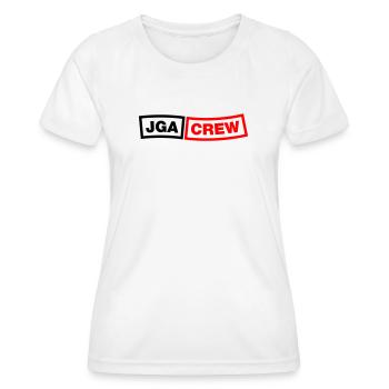 JGA Crew - Emblem 2C - Frauen Funktions-T-Shirt - Weiß - Vorne - AI Model Female 172 dark (172cm)