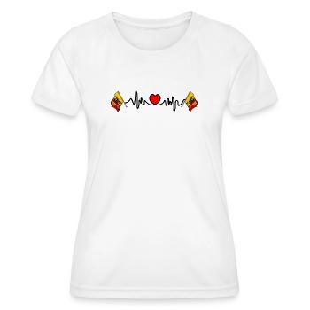 Herzfrequenz-Cardio für den Kanton Genf Schweiz - Frauen Funktions-T-Shirt - Weiß - Vorne - AI Model Female 172 dark (172cm)
