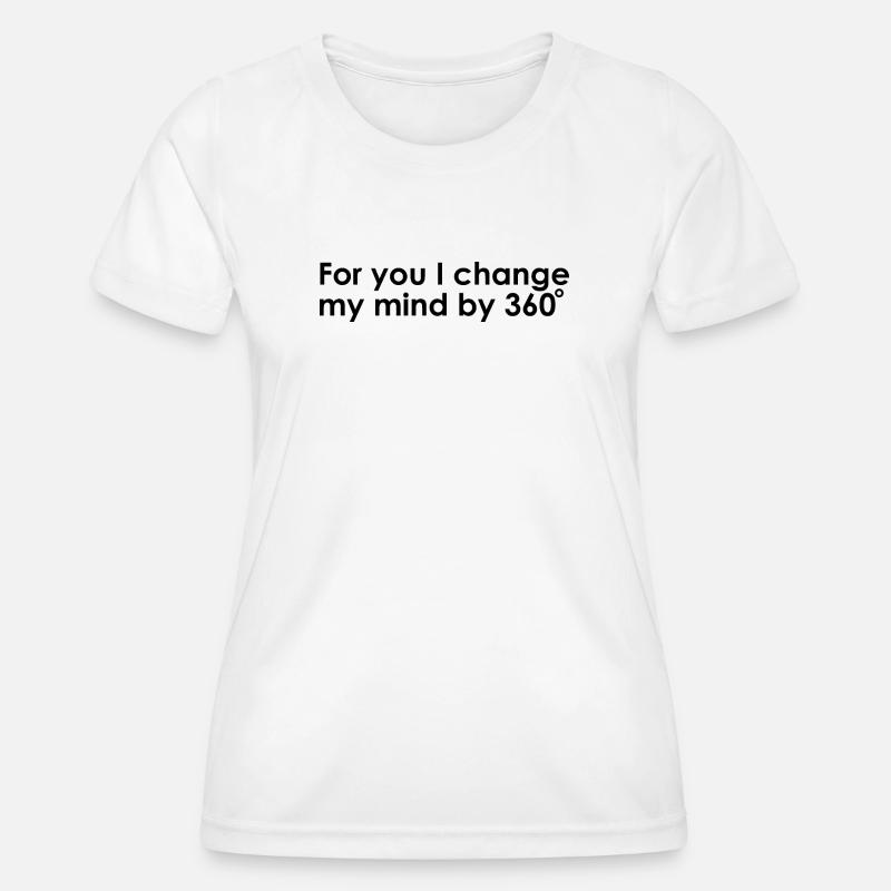 Abstract Geometry Print in Blue and Gray - Women's Functional T-Shirt - white