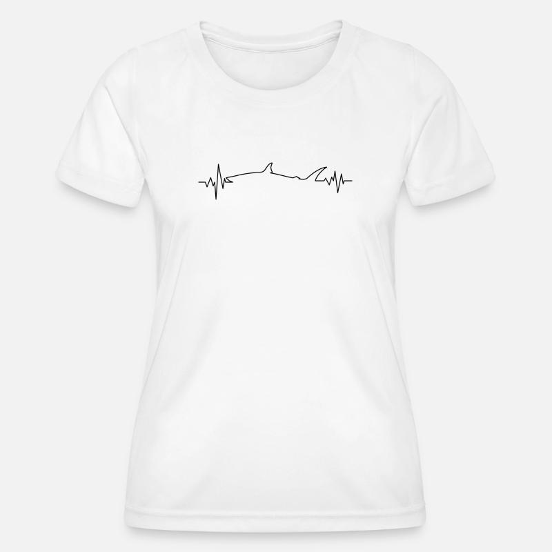 Heartbeat shark - Women's Functional T-Shirt - white